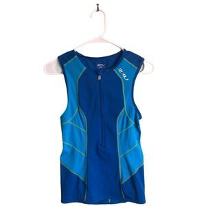 2XU Blue Cycling Training Shirt Tank M